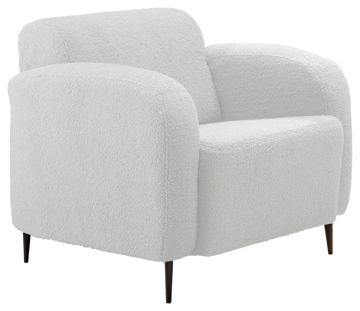 SESSEL in Teddystoff Weiss  - Weiss/Schwarz, Modern, Textil/Metall (85/76/90cm) - Livetastic