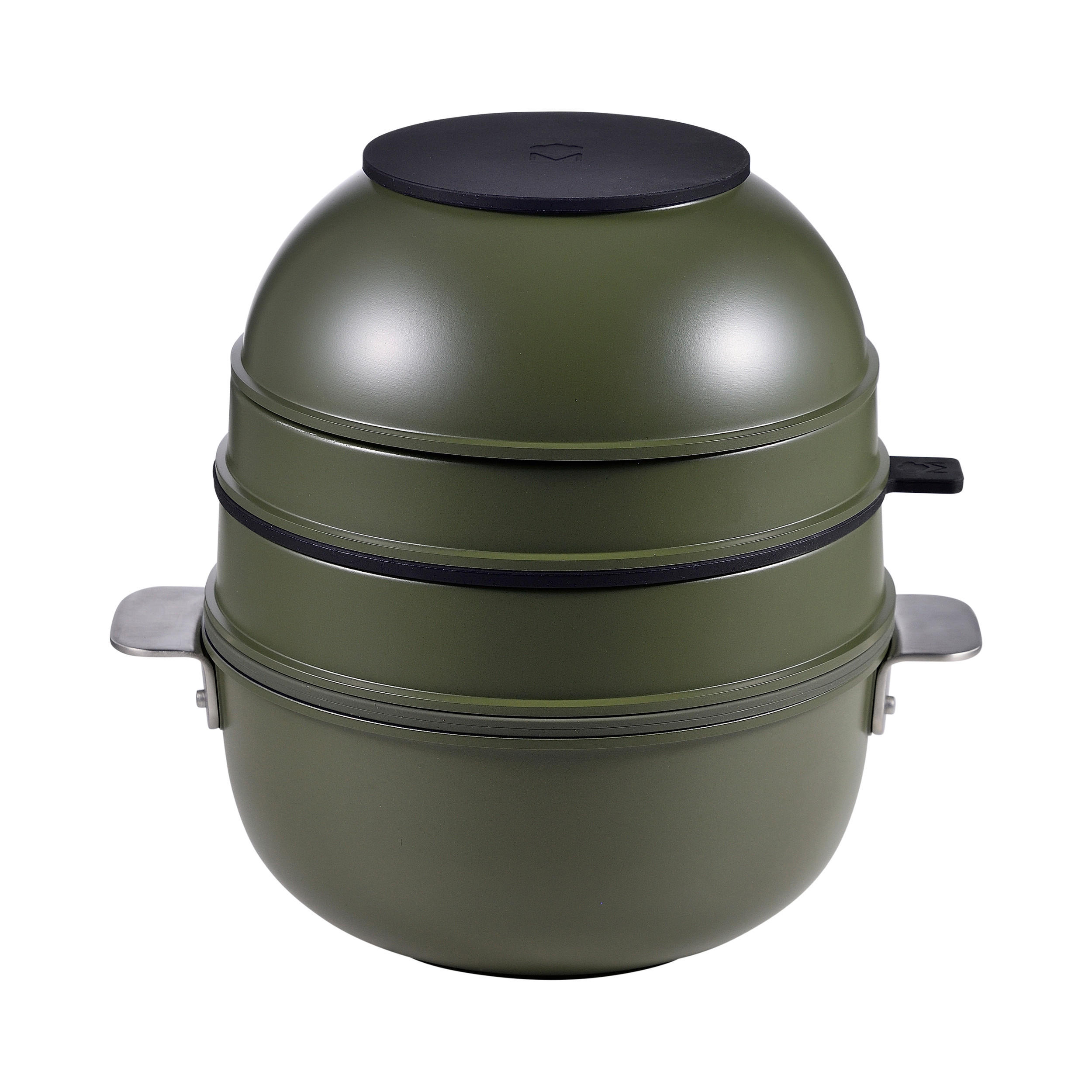 KOCHTOPFSET SHARE PLAY 10-teilig  - Dunkelgrün/Grün, Basics, Glas/Metall (30.3/32/32.6cm) - Masterpro