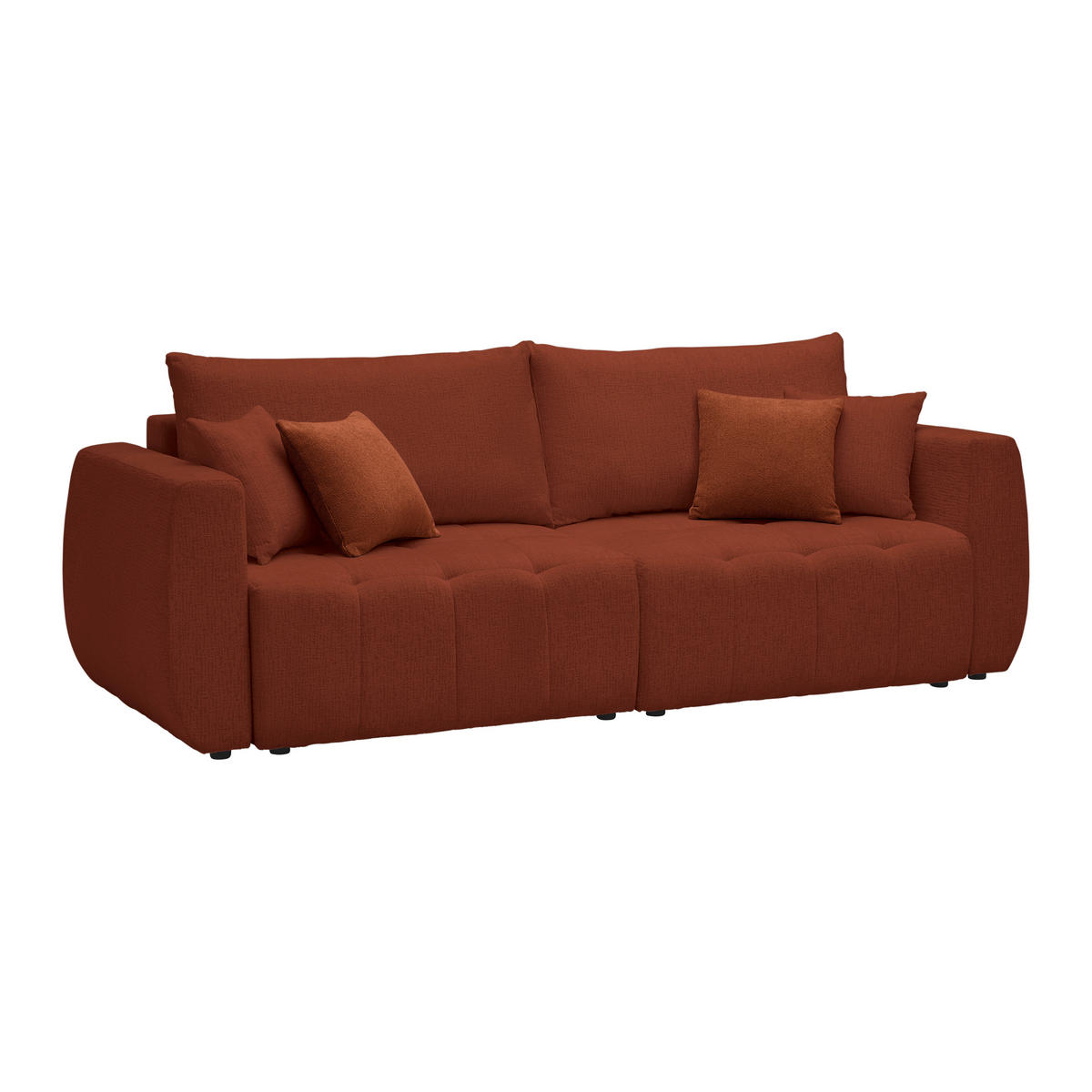 SCHLAFSOFA in Chenille, Jacquard Rostfarben  - Rostfarben/Schwarz, Kunststoff/Textil (245/74-90/104cm) - MID.YOU