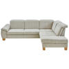 ECKSOFA in Flachgewebe Ecru  - Wildeiche/Ecru, Natur, Holz/Textil (301/243cm) - Voleo