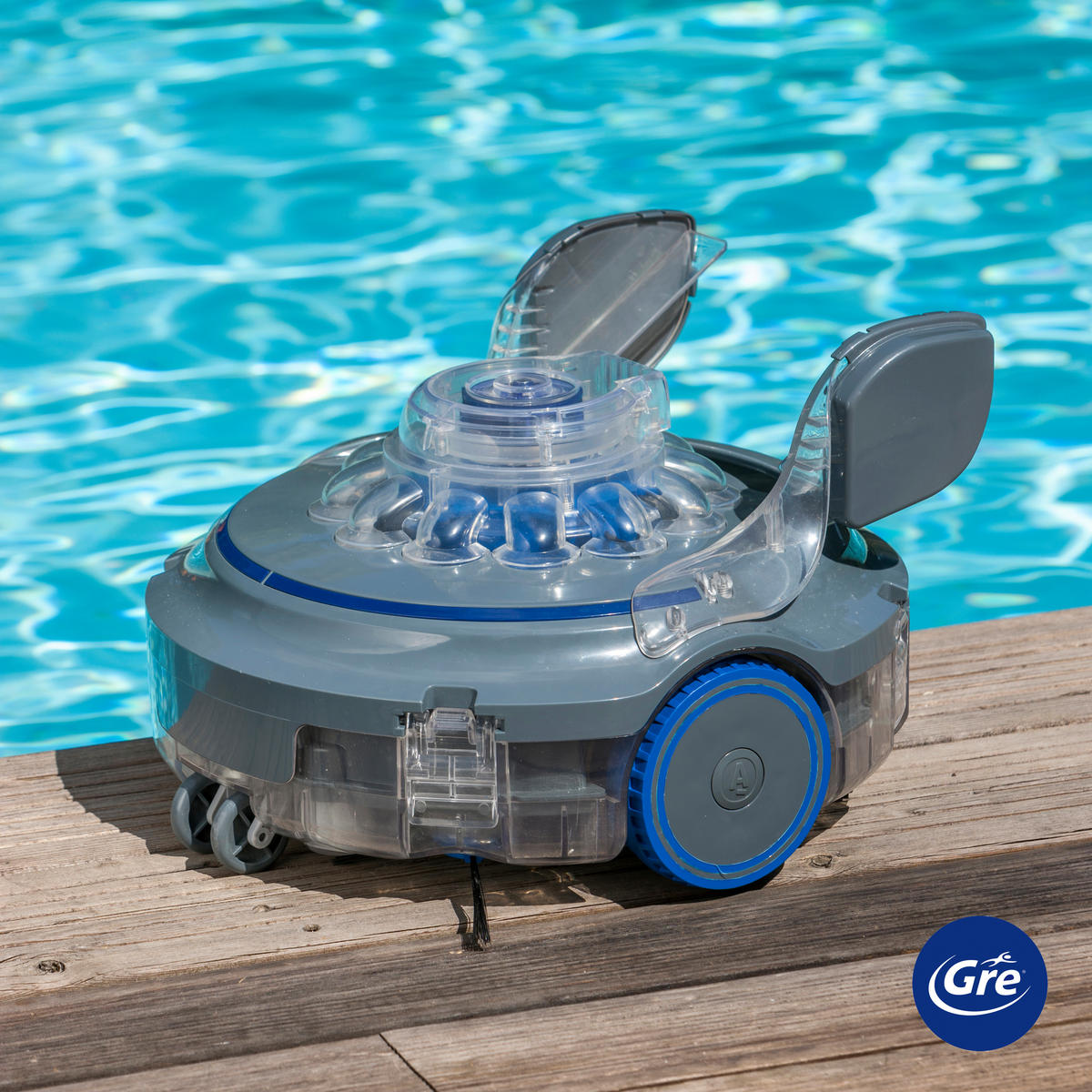POOLROBOTER RBR120  - Blau/Transparent, KONVENTIONELL, Kunststoff (38.5/35.5/23.9cm) - Gre