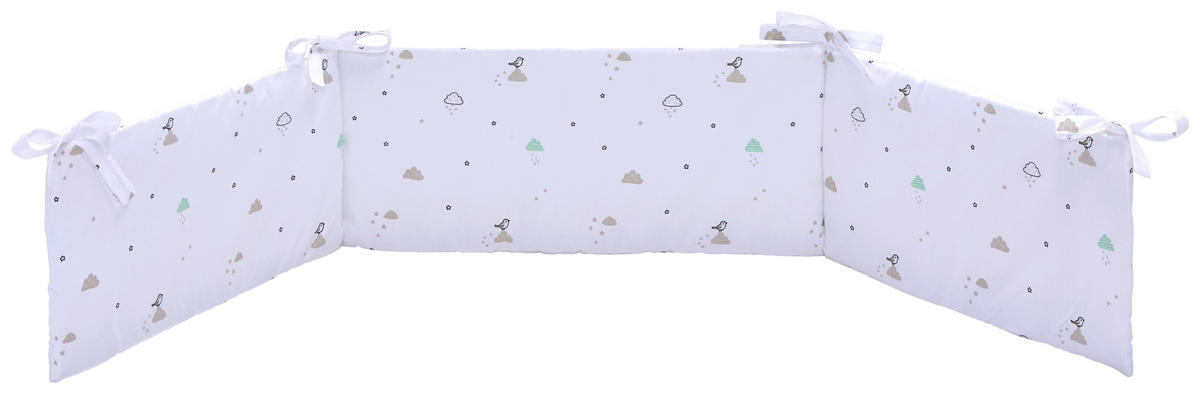 RÁCSOS KISÁGY SZETT 4 részes Modern Clouds  - fehér/szürke, Trend, textil (100/135cm) - Patinio