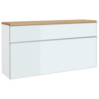 SCHUHKIPPER  in 120/61/31 cm  - Eichefarben/Silberfarben, Design, Glas/Holz (120/61/31cm)