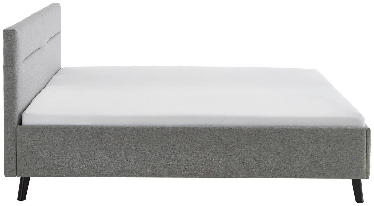 POLSTERBETT 180/200 cm,  in Grau,  - Schwarz/Grau, Basics, Holz/Textil (180/200cm) - Boxxx