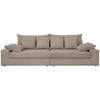 VIERSITZER-SOFA in Cord Graubraun  - Graubraun/Schwarz, Modern, Kunststoff/Textil (308/80/140cm) - Livetastic