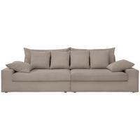 VIERSITZER-SOFA Cord Graubraun  - Graubraun/Schwarz, MODERN, Kunststoff/Textil (308/80/140cm) - Livetastic