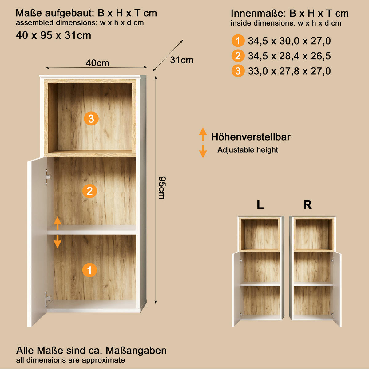 BADEZIMMER 4-teilig  in 180 cm  - Kaschmir/Schwarz, Trend, Holzwerkstoff/Kunststoff (180cm) - MID.YOU