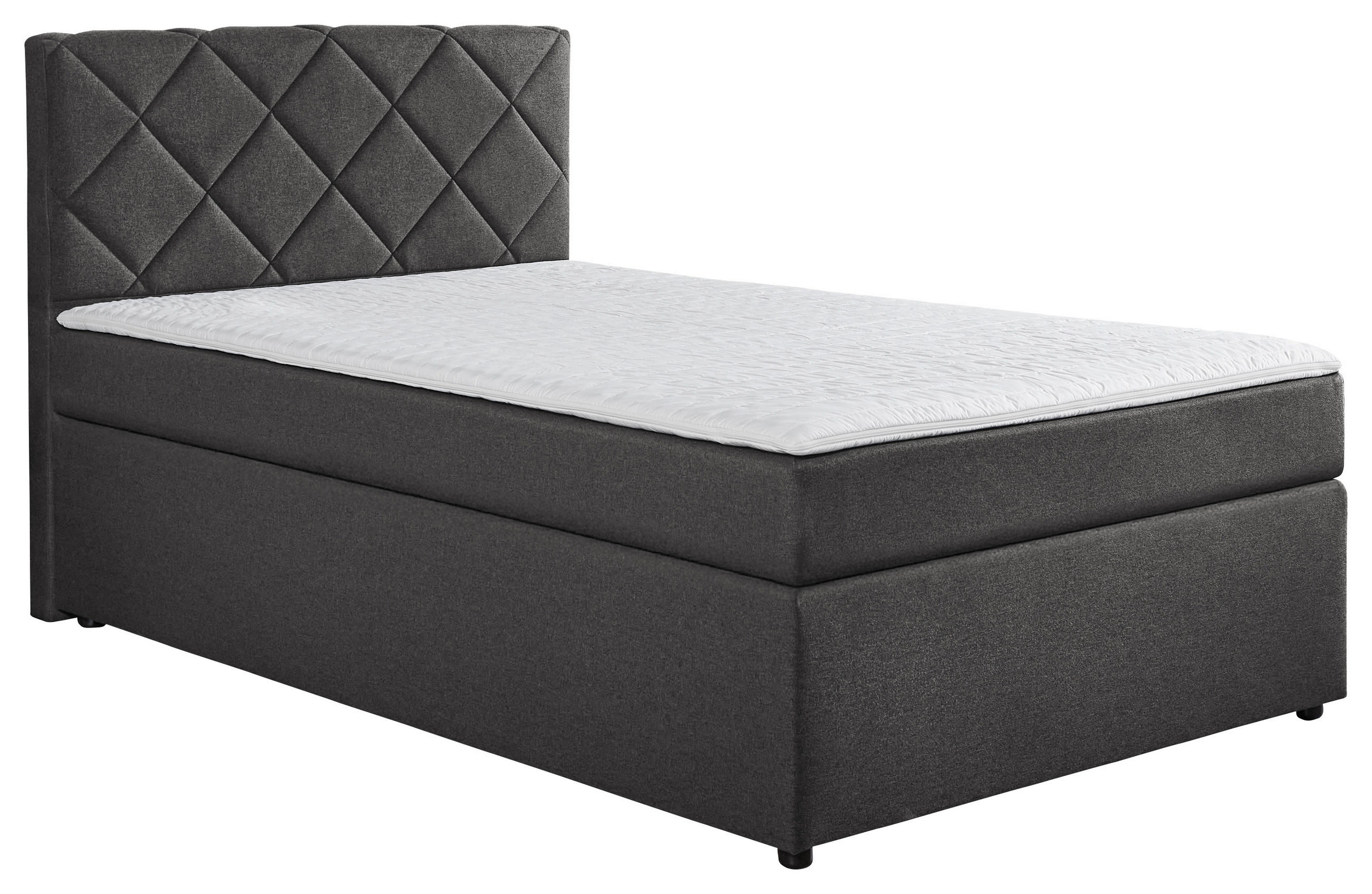 BOXSPRINGBETT 120/200 cm  in Anthrazit  - Anthrazit/Schwarz, KONVENTIONELL, Kunststoff/Textil (120/200cm) - Boxxx