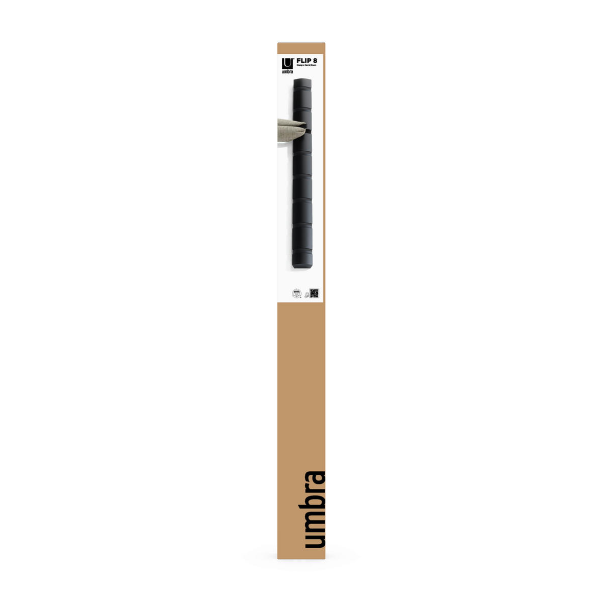 WANDGARDEROBE  in Esche Schwarz  - Schwarz, Design, Holz/Kunststoff (6,4/3,2/81,3cm) - Umbra