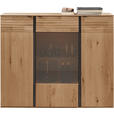 HIGHBOARD Eichefarben  139/114/39 cm  - Eichefarben/Anthrazit, Natur, Glas/Holz (139/114/39cm) - Valnatura