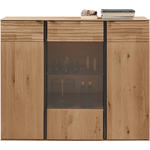 HIGHBOARD Eichefarben  139/114/39 cm  - Eichefarben/Anthrazit, Natur, Glas/Holz (139/114/39cm) - Valnatura