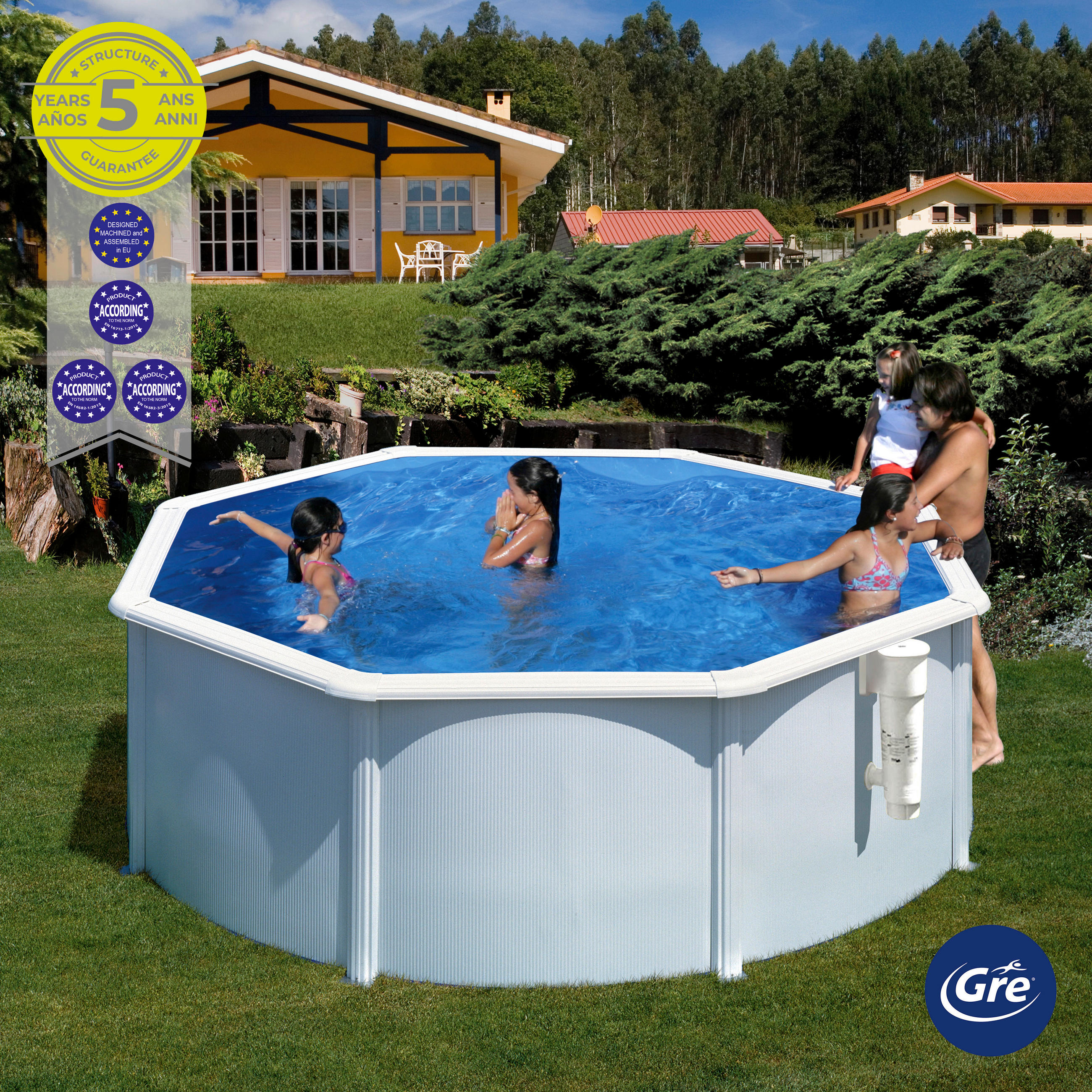POOL-SET 2024 300/120 cm  - Weiß, KONVENTIONELL, Metall (300/120cm) - Gre