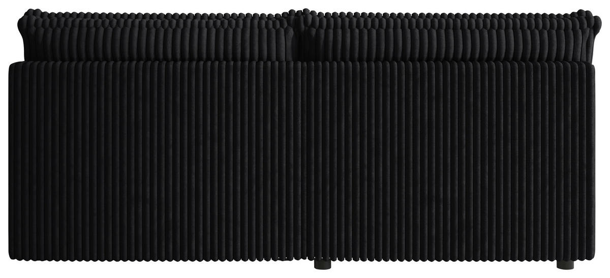 ECKSOFA Anthrazit Cord Zierkissen, Rückenkissen, Schlaffunktion, Rücken echt  - Anthrazit/Schwarz, MODERN, Kunststoff/Textil (153/200cm) - Xora