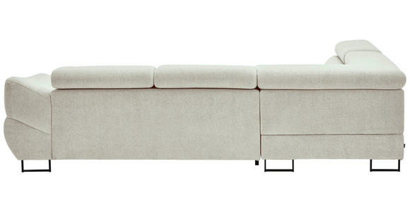 ECKSOFA in Webstoff Creme  - Creme/Schwarz, Design, Textil/Metall (235/280cm) - Hom`in