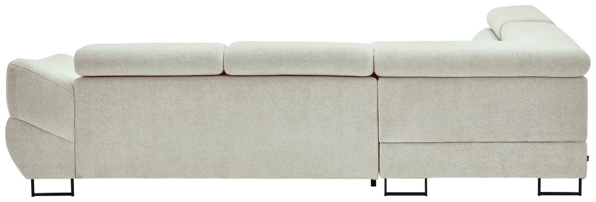 ECKSOFA Creme Webstoff  - Creme/Schwarz, Design, Textil/Metall (235/280cm) - Hom`in