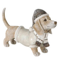 DEKOHUND - Braun/Grau, Basics, Kunststoff (28/9/17,5cm) - Boltze Home