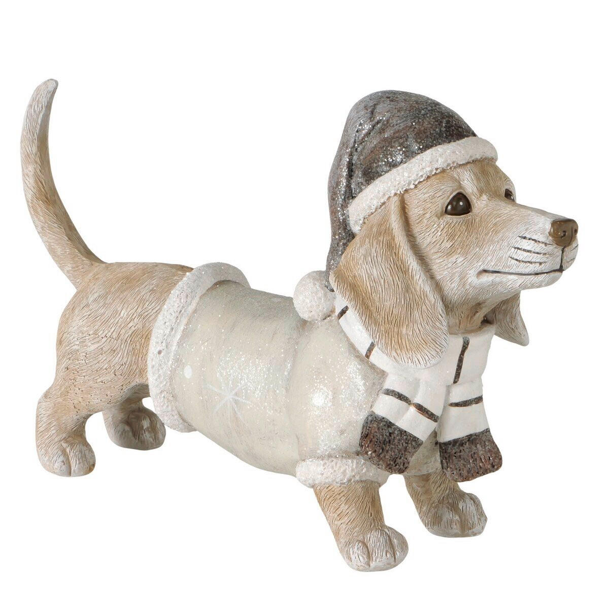 Boltze Home Dekohund Braun, Grau 9x17.5x28 cm