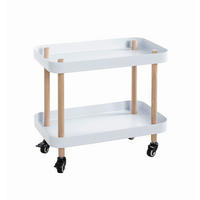 SERVIERWAGEN Buche massiv Naturfarben, Weiß, Buchefarben  - Buchefarben/Naturfarben, MODERN, Holz/Metall (50/30/47cm)