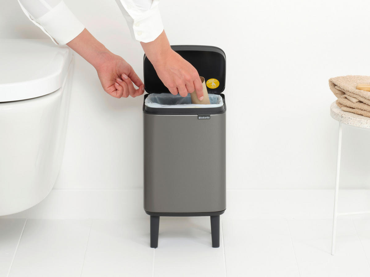 SZEMETESVÖDÖR 4 l  - fekete/platinaszürke, Design, műanyag/fém (4Ll) - Brabantia