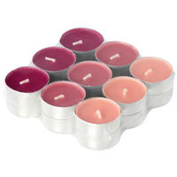 SADA ČAJOVÝCH SVÍČEK jasmín  - tmavě růžová/pink, Basics, kov/parafín (11,4/2,9cm) - Ambia Home