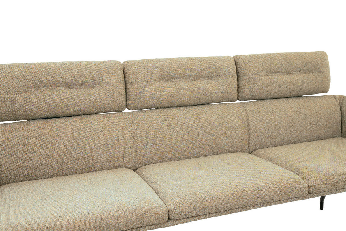 SITZBANK 200/92,5/67 cm Webstoff Schwarz, Graubraun  - Graubraun/Schwarz, Design, Textil/Metall (200/92,5/67cm) - Dieter Knoll