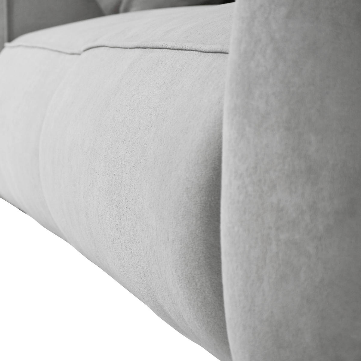 SCHLAFSOFA Chenille Hellgrau  inkl. Zierkissen, Rückenkissen, Bettkasten, Schlaffunktion, Rücken echt, Liegefläche im Originalstoff  - Hellgrau/Schwarz, KONVENTIONELL, Kunststoff/Textil (257/96/110cm) - Milino
