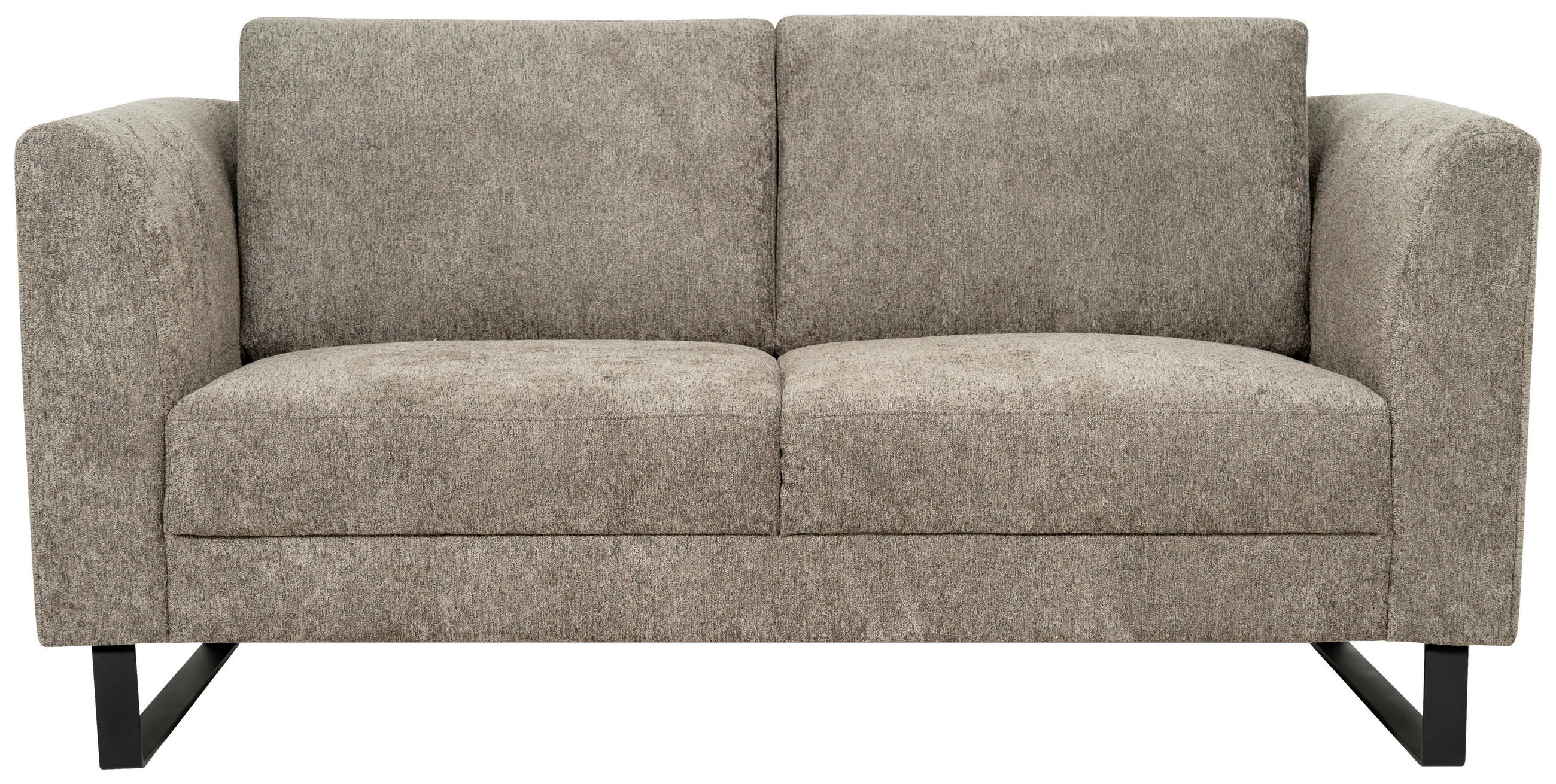 2-SITS SOFFA i trä, metall, textil brun  - brun/svart, Modern, metall/trä (167/88/88cm) - Hom`in