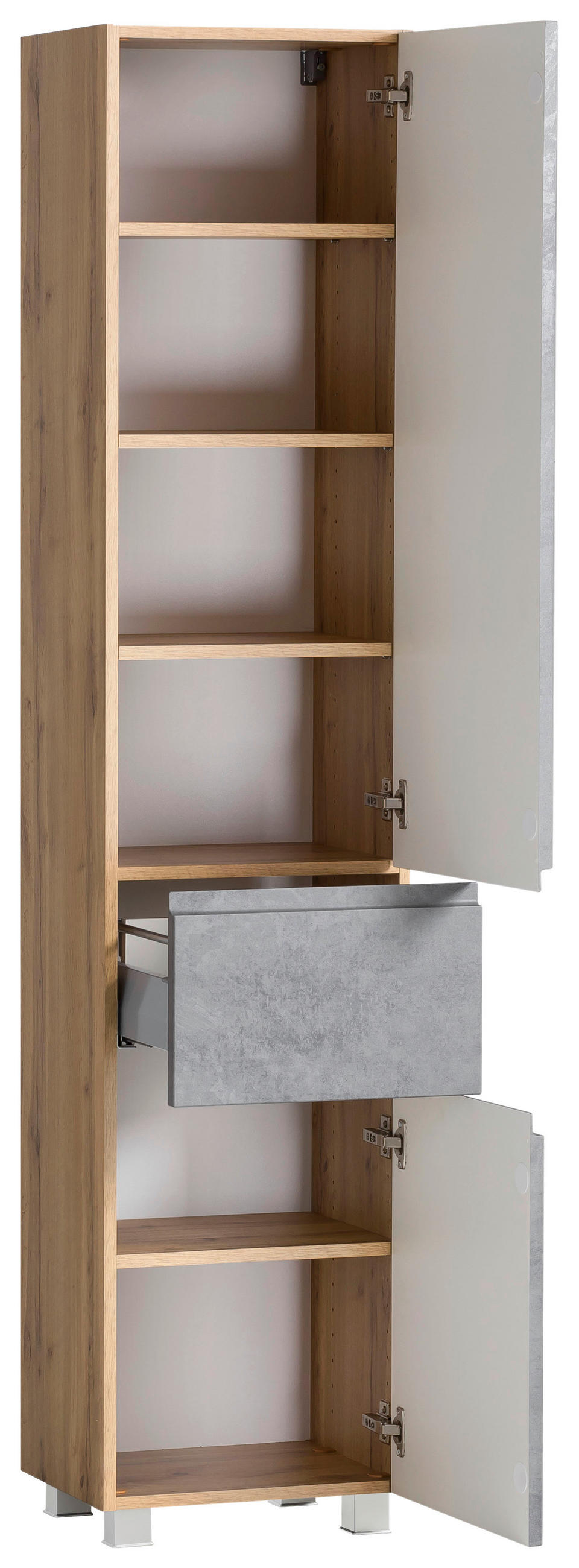 HOCHSCHRANK 40/180/35 cm  - Eiche Wotan/Hellgrau, MODERN, Holzwerkstoff (40/180/35cm) - Held