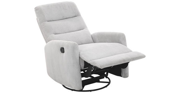 RELAXSESSEL Cord Relaxfunktion    - Hellgrau/Schwarz, Design, Textil/Metall (78/107/95cm) - Carryhome