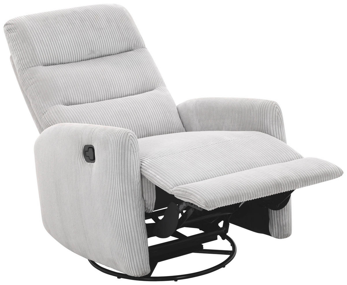 RELAXSESSEL Cord Relaxfunktion    - Hellgrau/Schwarz, Design, Textil/Metall (78/107/95cm) - Carryhome