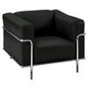 SESSEL in Echtleder Dunkelgrau, Fango  - Chromfarben/Fango, Design, Leder/Metall (91/67/96cm) - Johann Jakob
