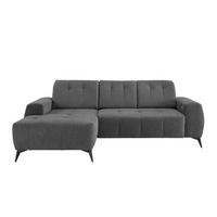 ECKSOFA in Mikrofaser Anthrazit  - Anthrazit/Schwarz, Modern, Textil/Metall (180/258cm) - Livetastic