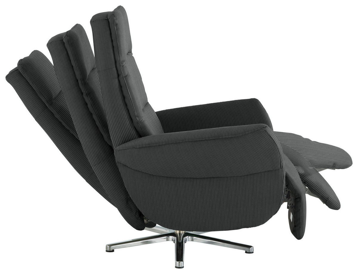 RELAXSESSEL Textil Anthrazit  - Chromfarben/Anthrazit, Design, Textil/Metall (78/113/83cm) - Beldomo Speed