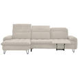 ECKSOFA in Flachgewebe Beige  - Beige/Schwarz, LIFESTYLE, Textil/Metall (180/310cm) - Valnatura