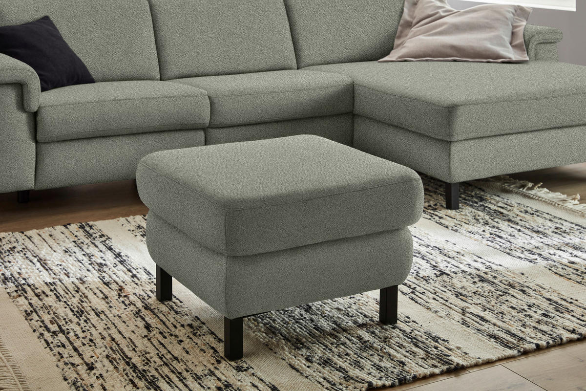 HOCKER Flachgewebe Grün  - Schwarz/Grün, KONVENTIONELL, Textil/Metall (69/47/69cm) - Pure Home Comfort