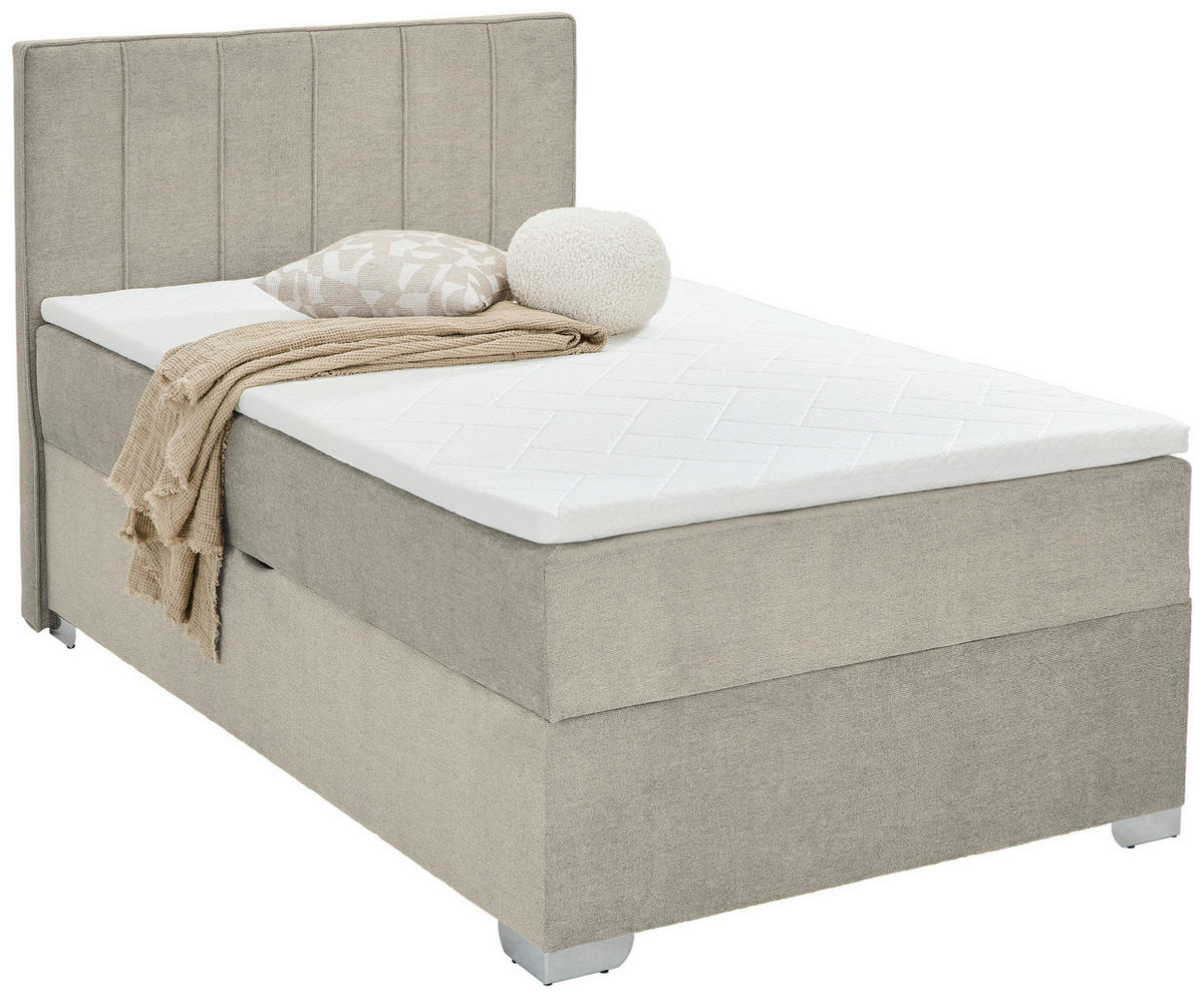 BOXBETT 120/200 cm  in Creme  - Chromfarben/Creme, Trend, Kunststoff/Textil (120/200cm) - Boxxx