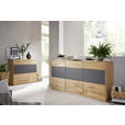 KOMMODE  in 98/89/42 cm  - Eichefarben/Anthrazit, Design, Glas/Holz (98/89/42cm) - Waldwelt