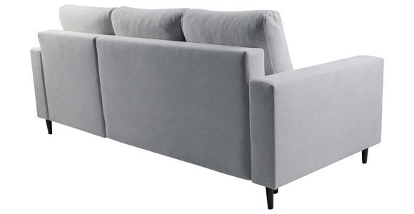 ECKSOFA  in Struktur Hellgrau  - Hellgrau/Schwarz, MODERN, Holz/Kunststoff (230/145cm) - Carryhome