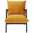 SESSEL in Mikrofaser Gelb  - Wengefarben/Gelb, Design, Holz/Textil (63/76/80cm) - Carryhome
