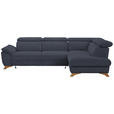 ECKSOFA in Bouclé Dunkelblau  287/212 cm  - Eichefarben/Dunkelblau, MODERN, Holz/Textil (287/212cm) - Valnatura