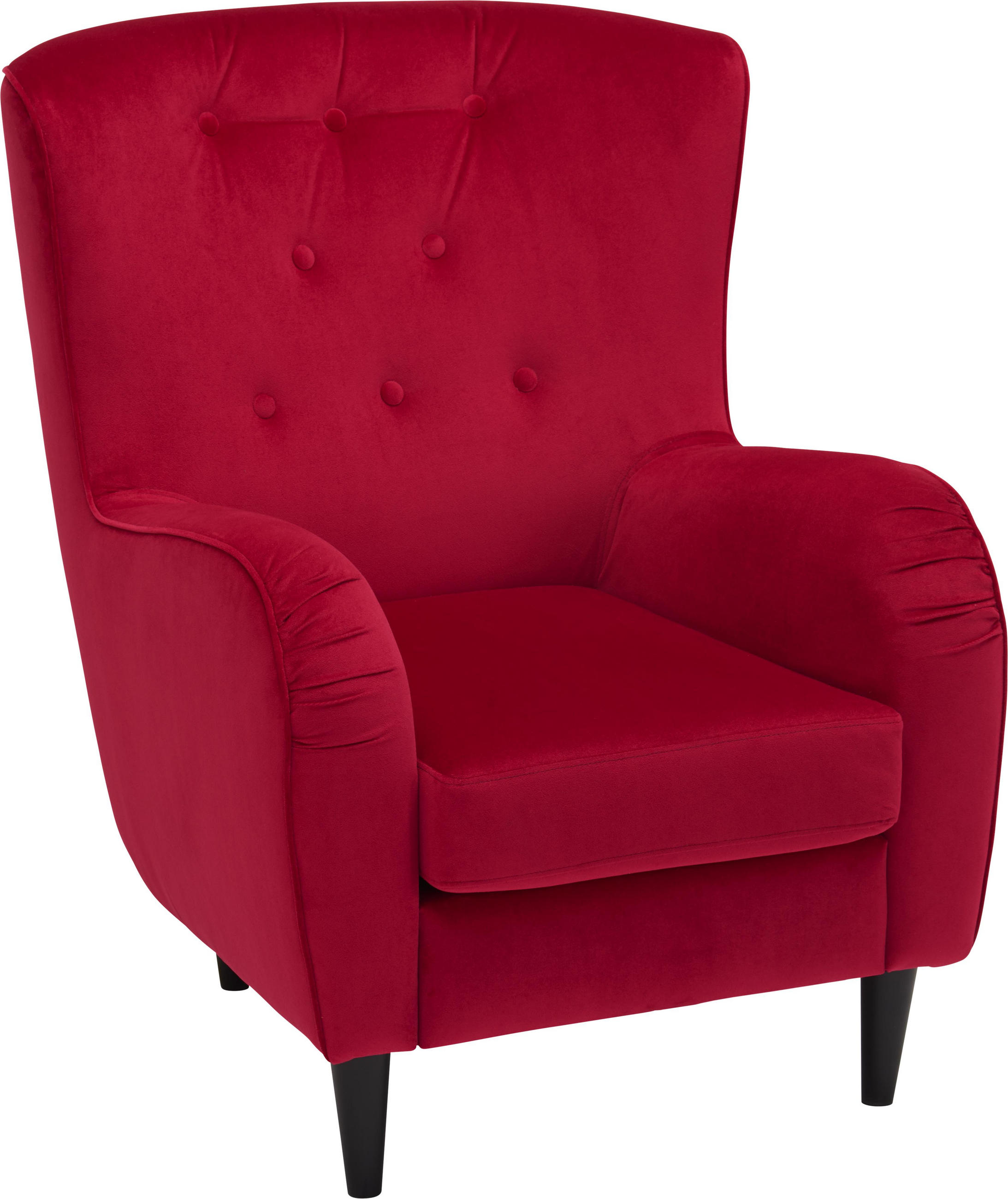 Ohrensessel in Textil Magenta