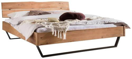 BETT 140/200 cm  in Anthrazit, Wildeiche   - Wildeiche/Anthrazit, Modern, Holz/Metall (140/200cm) - Hasena
