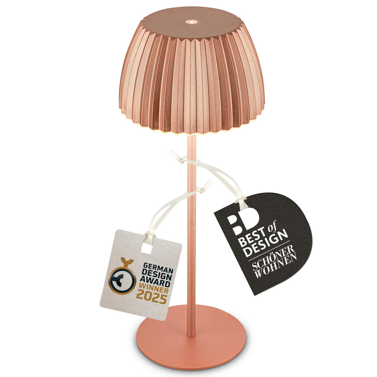 AKKU-TISCHLEUCHTE 14,5/36,5 cm  - Kupferfarben, Basics, Kunststoff/Metall (14,5/36,5cm)