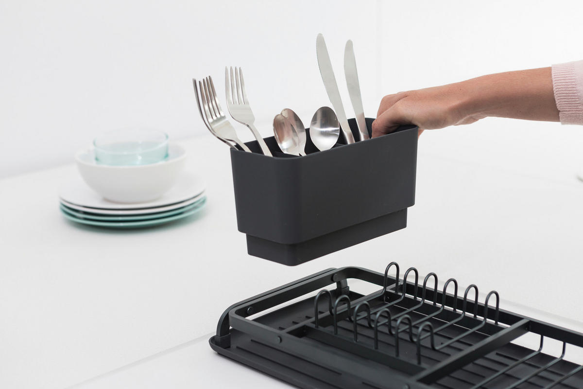 GESCHIRRABTROPFTASSE  - Dunkelgrau, Design, Kunststoff/Metall (20/12,6/46,3cm) - Brabantia