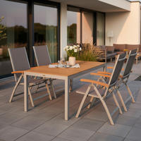 VRTNA GARNITURA Naxos  aluminij  siva, srebrne barve, barve akacije  siva, srebrne barve, barve akacije    - srebrne barve/siva, Moderno, kovina/tekstil (150/90/74cm) - Gardenson