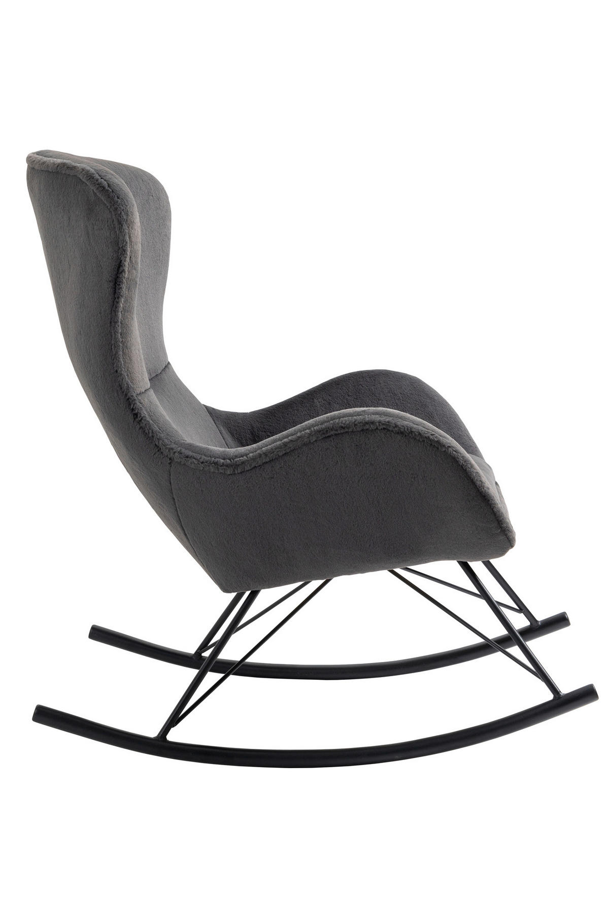SCHAUKELSTUHL in Dunkelgrau, Schwarz  - Dunkelgrau/Schwarz, MODERN, Textil/Metall (70/102/94cm) - Livetastic