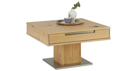 COUCHTISCH in Holz 75/75/45 cm - Eichefarben/Silberfarben, KONVENTIONELL, Holz/Holzwerkstoff (75/75/45cm) - Cantus