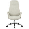 CHEFSESSEL Webstoff Chromfarben, Beige  - Chromfarben/Beige, Design, Kunststoff/Textil (80/117/126.5/59cm) - Novel