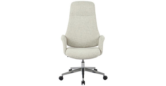 CHEFSESSEL Webstoff Chromfarben, Beige - Chromfarben/Beige, Design, Kunststoff/Textil (80/117/126.5/59cm) - Novel