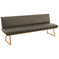 SITZBANK in Holz, Textil Olivgrün, Wildeiche  - Wildeiche/Eichefarben, Design, Holz/Textil (214/88/66cm) - Koinor
